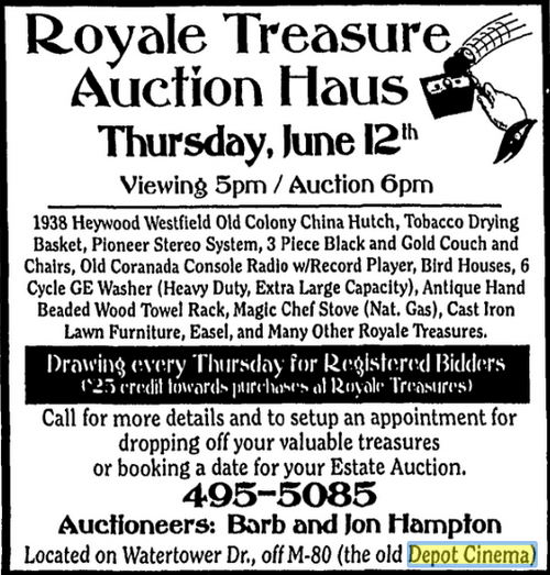 Depot Cinema (Woodside Depot Cinema, Kinross Depot Cinema) - June 2003 Ad For Auction House (newer photo)